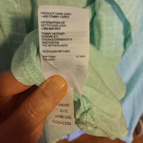 Tommy Hilfiger NWOT Mint Green Long Sleeve Button Down Shirt Top Women's Size M - Picture 12 of 14